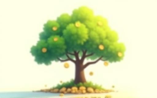 成長する木で富の増加を象徴するイメージ